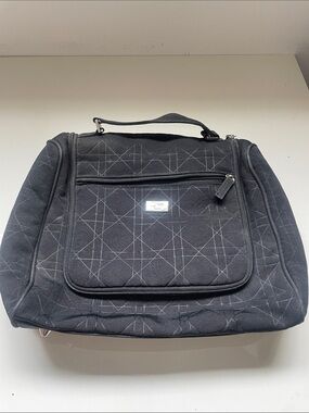 Christian Dior makeup bag quilted large with makeup brush compartment logo